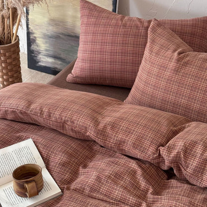 British Vintage Plaid Bedding Set / Black