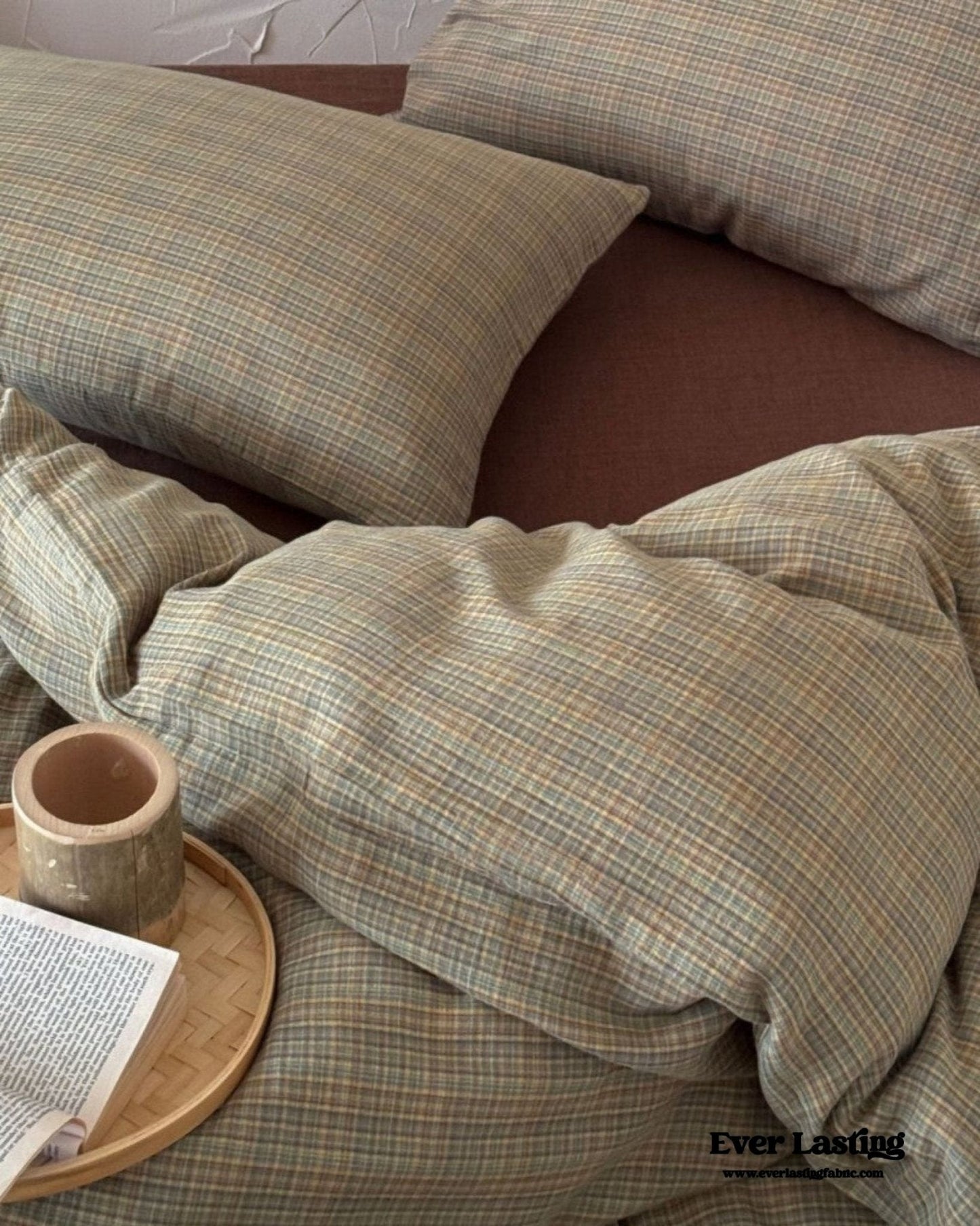 British Vintage Plaid Bedding Set / Red