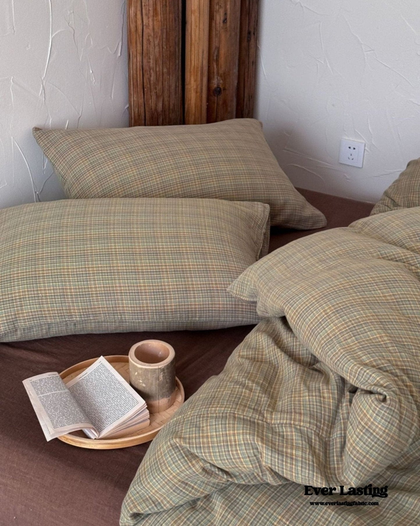 British Vintage Plaid Bedding Set / Red