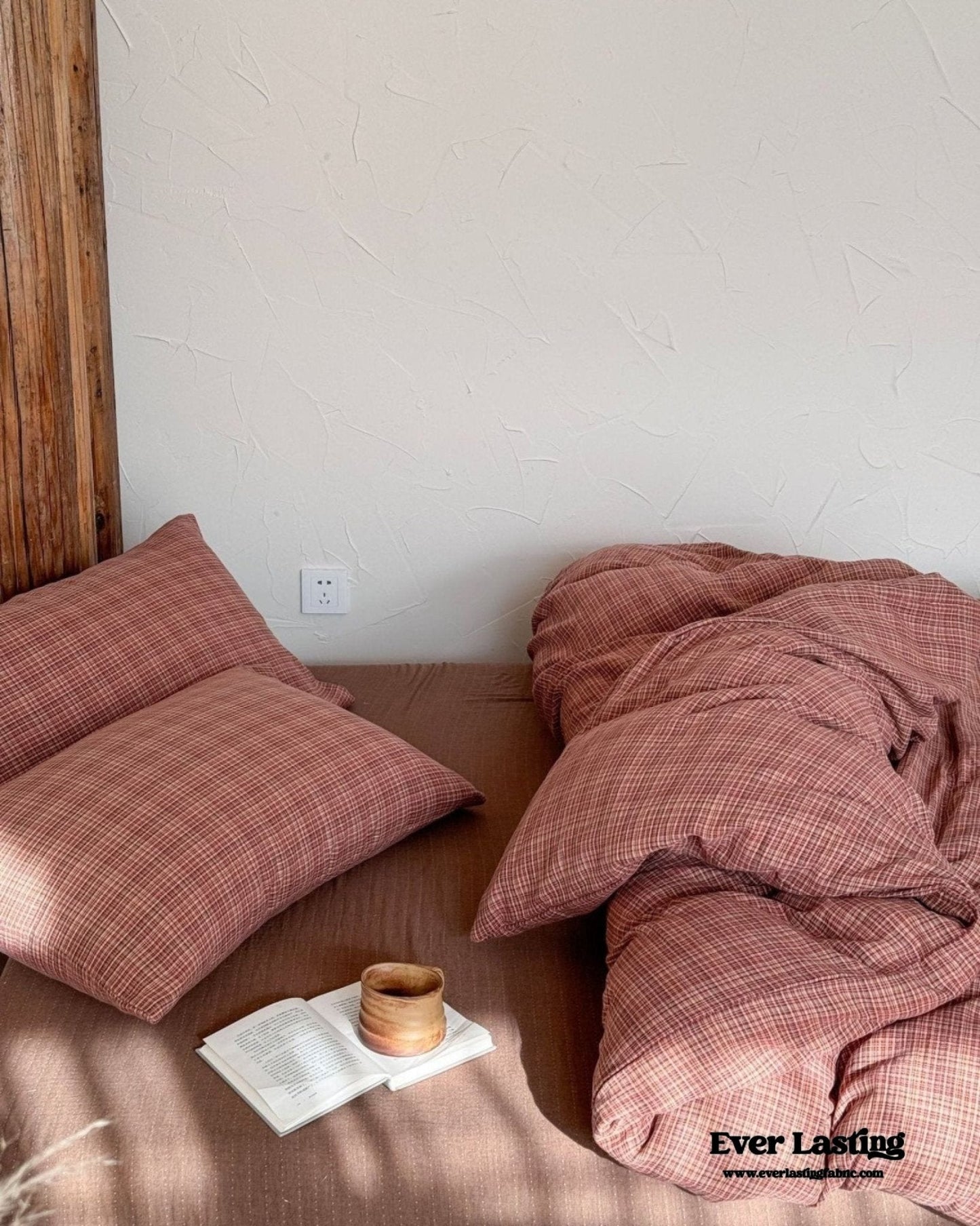 British Vintage Plaid Bedding Set / Red