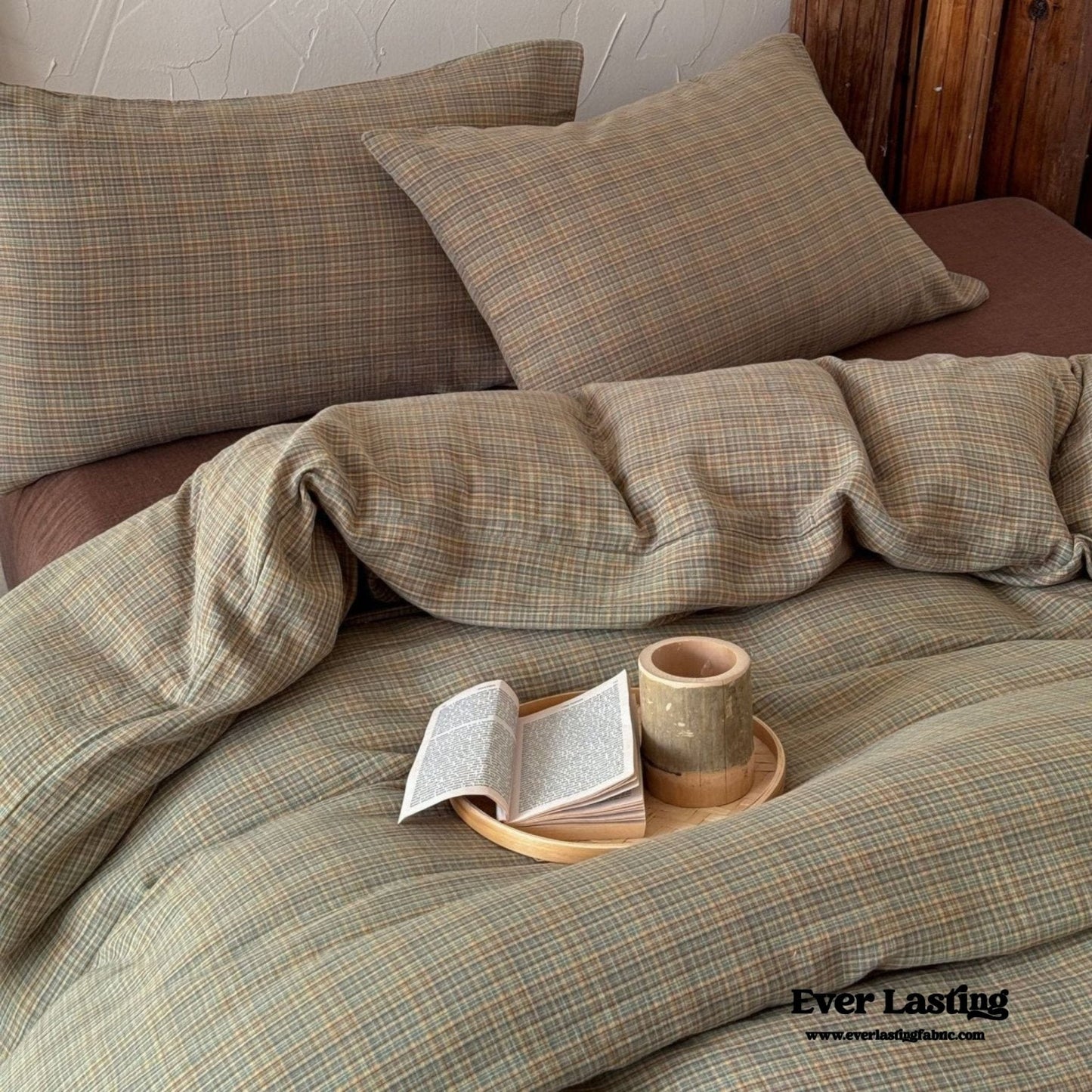 British Vintage Plaid Bedding Set / Red