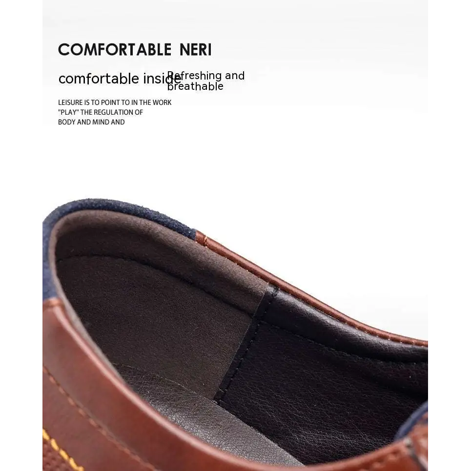 Brown Textured Work Fashion Leather Shoes