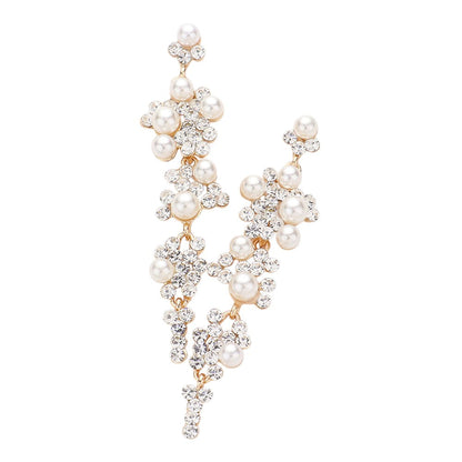 Women's Bubble Stone Cluster Dangle Evening Earrings