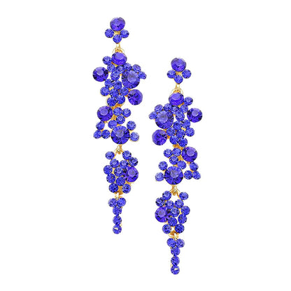 Women's Bubble Stone Cluster Dangle Evening Earrings