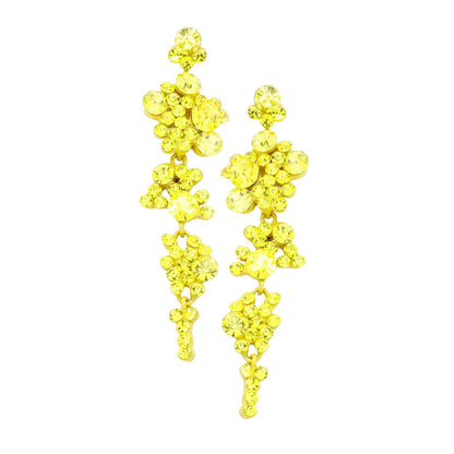 Women's Bubble Stone Cluster Dangle Evening Earrings
