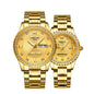 Business Black Couple Watches Top Luxury Mens Watches Auto Date Quartz Wristwatch Gold Watch Men Diamond Stainless Steel Waterproof Luminous Business Casual Luxury Watch For Men