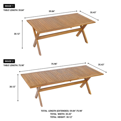 7-Piece Acacia Wood Outdoor Dining Set