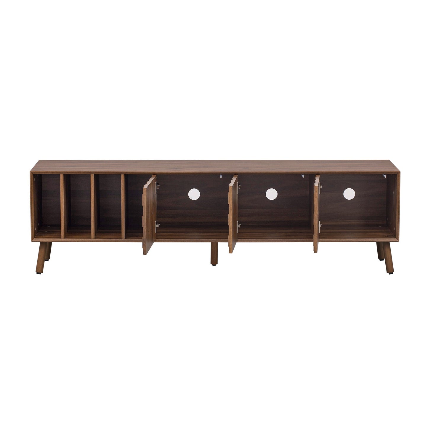 TV Stand With 5 Legs, Media Console Table For Tvs Up To 75" - Walnut
