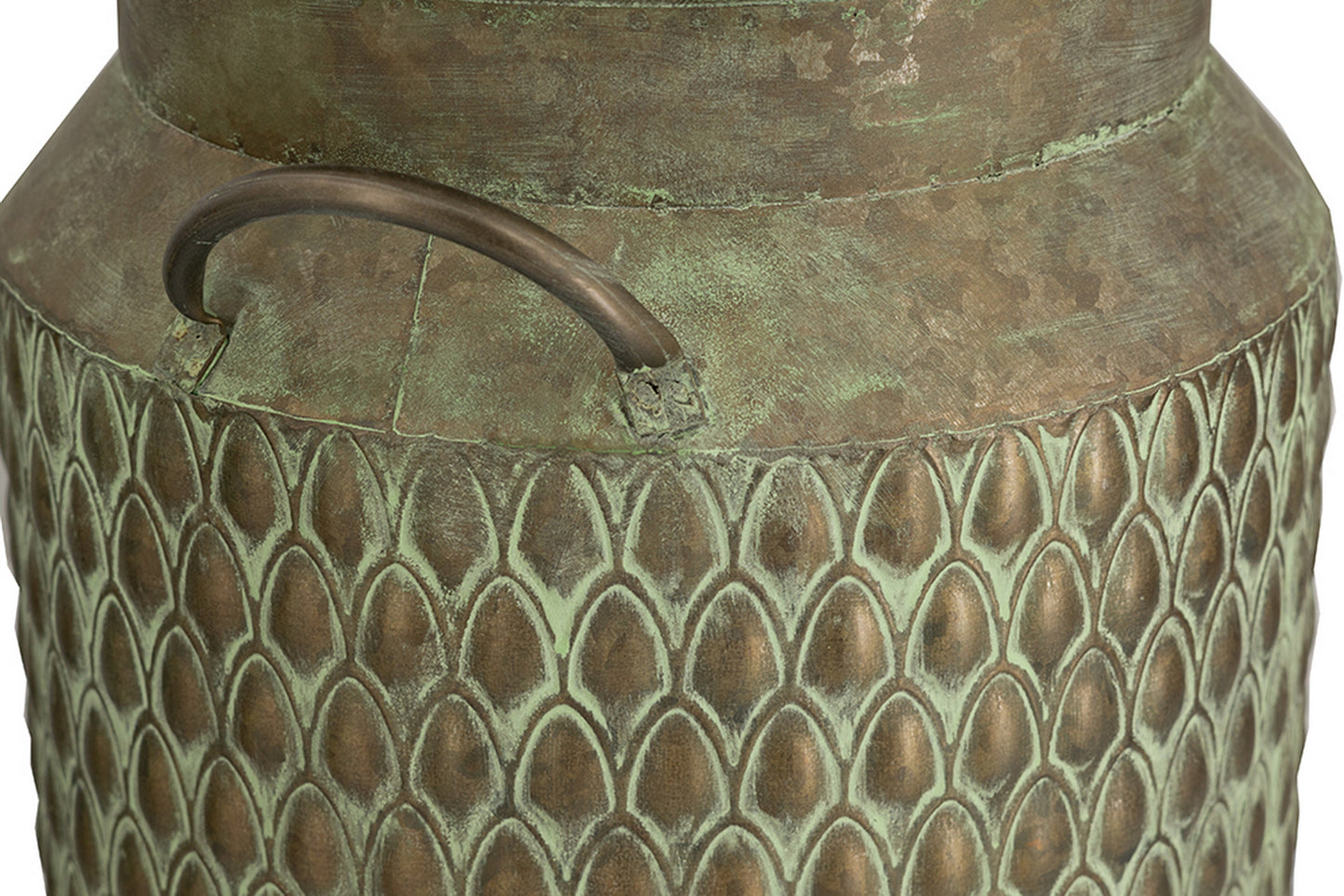 S/2 Iron Milk Jug Planters with Textured Green Finish