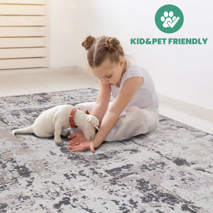 Payas - 6' X 9' Abstract Area Rug - Cream / Brown