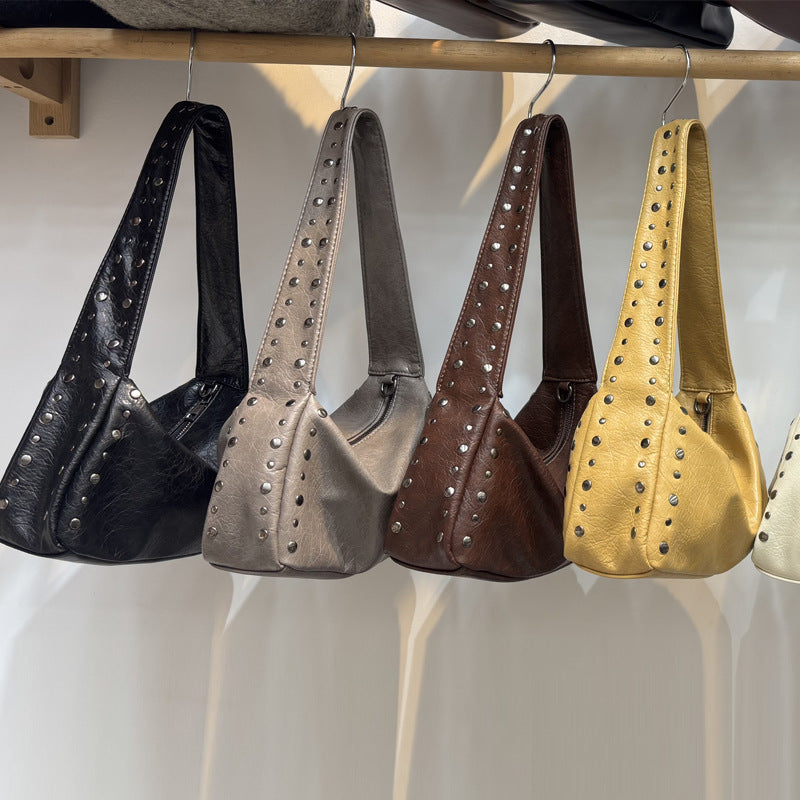 Niche Vintage Biker-style Studded Underarm Bag