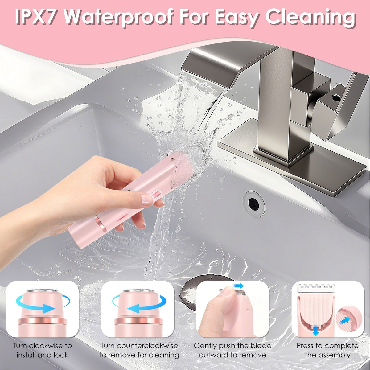 2-in-1 Women’s Bikini & Body Shaver – Waterproof, Rechargeable, Dual Head
