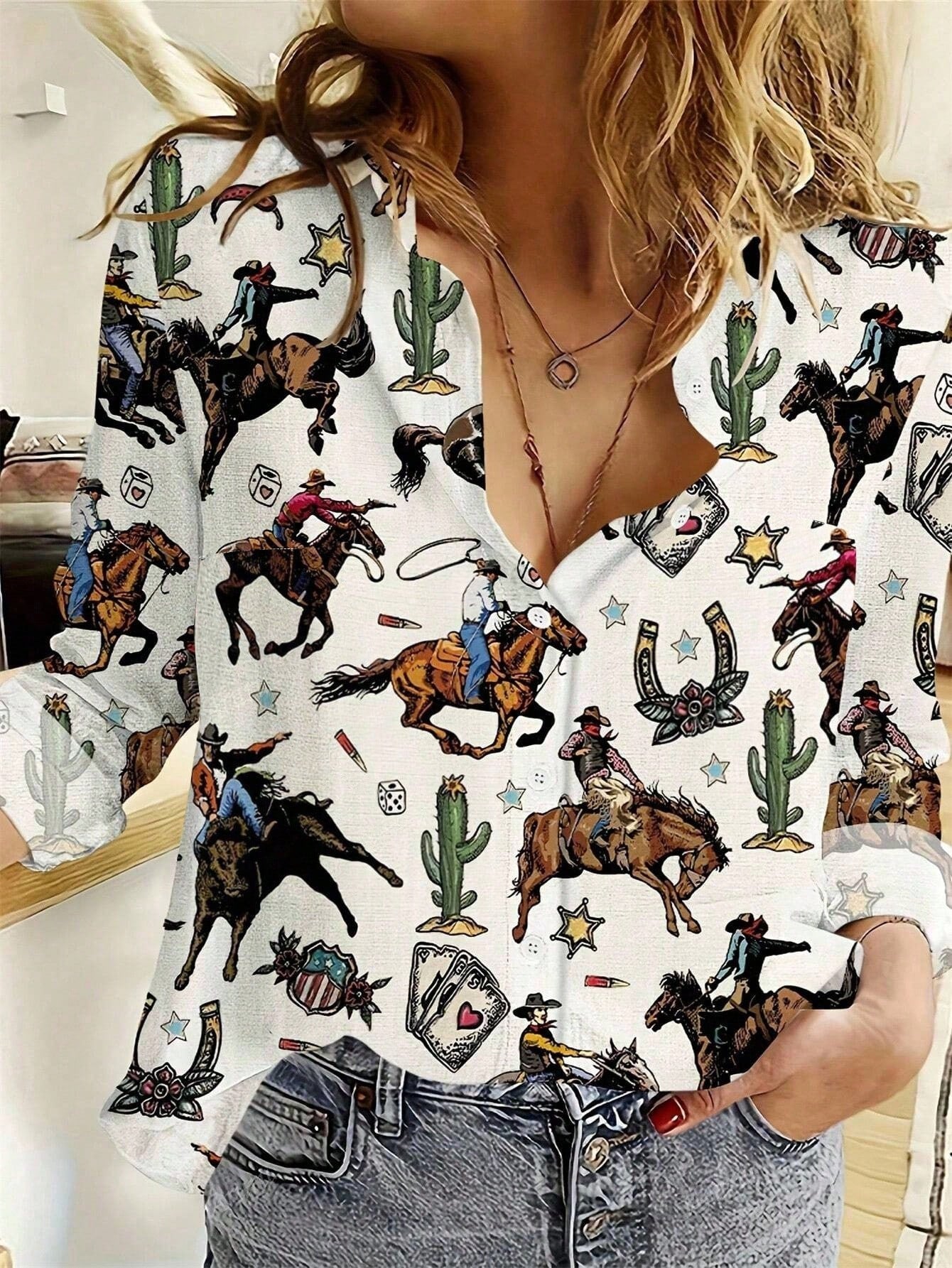 New Womens Long-sleeve Striped Shirt