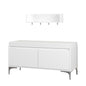 Wall Mounted Entryway Shelf With Hooks And Storage Bench Set - Off White