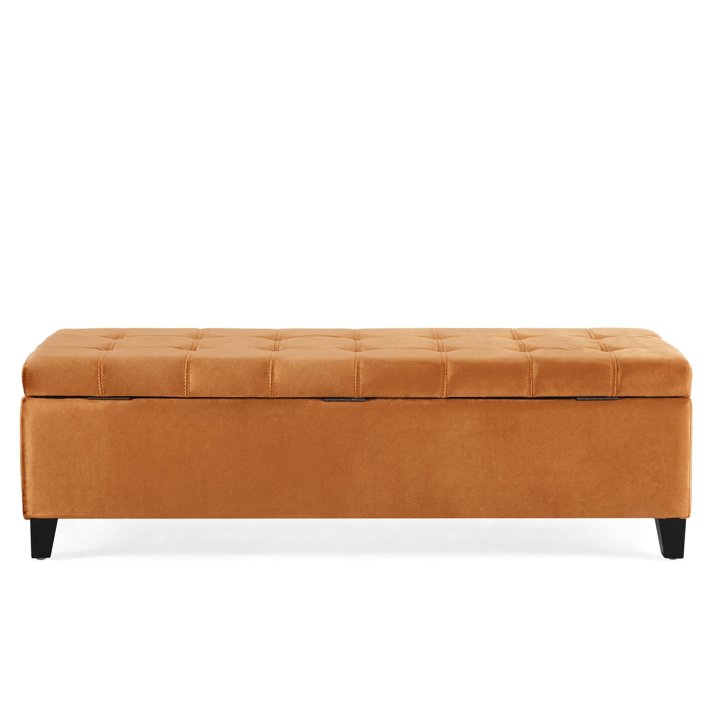 Wendover Elegant Tufted Storage Bench With Lift-Up Top And Birch Wood Legs