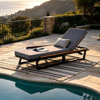 Adjustable 5-Position Outdoor Chaise Lounge
