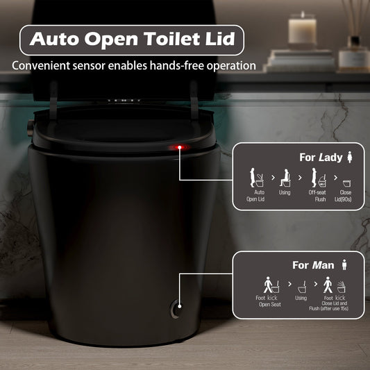 Smart Toilet with Bidet Built-in, Heated Seat, Warm Water & Remote Control