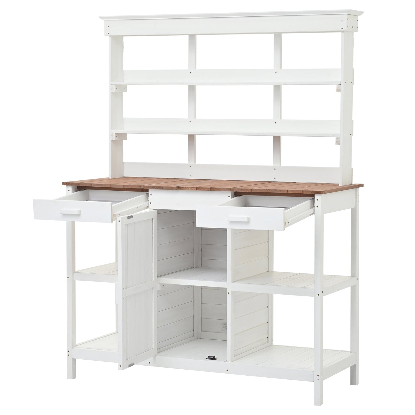 Topmax 66" Large Outdoor Farmhouse Wooden Potting Bench Table
