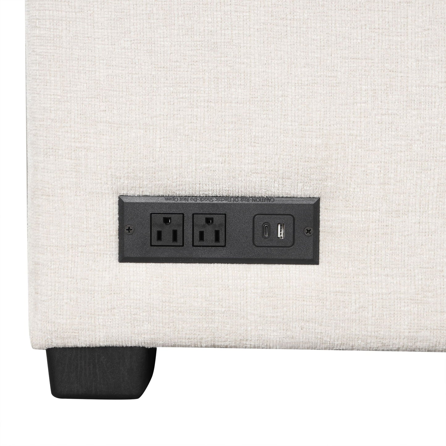 U-Shaped Sectional Sofa Pull Out Sofa Bed With Two USB Ports, Two Power Sockets, Three Back Pillows And A Storage Chaise For Living Room