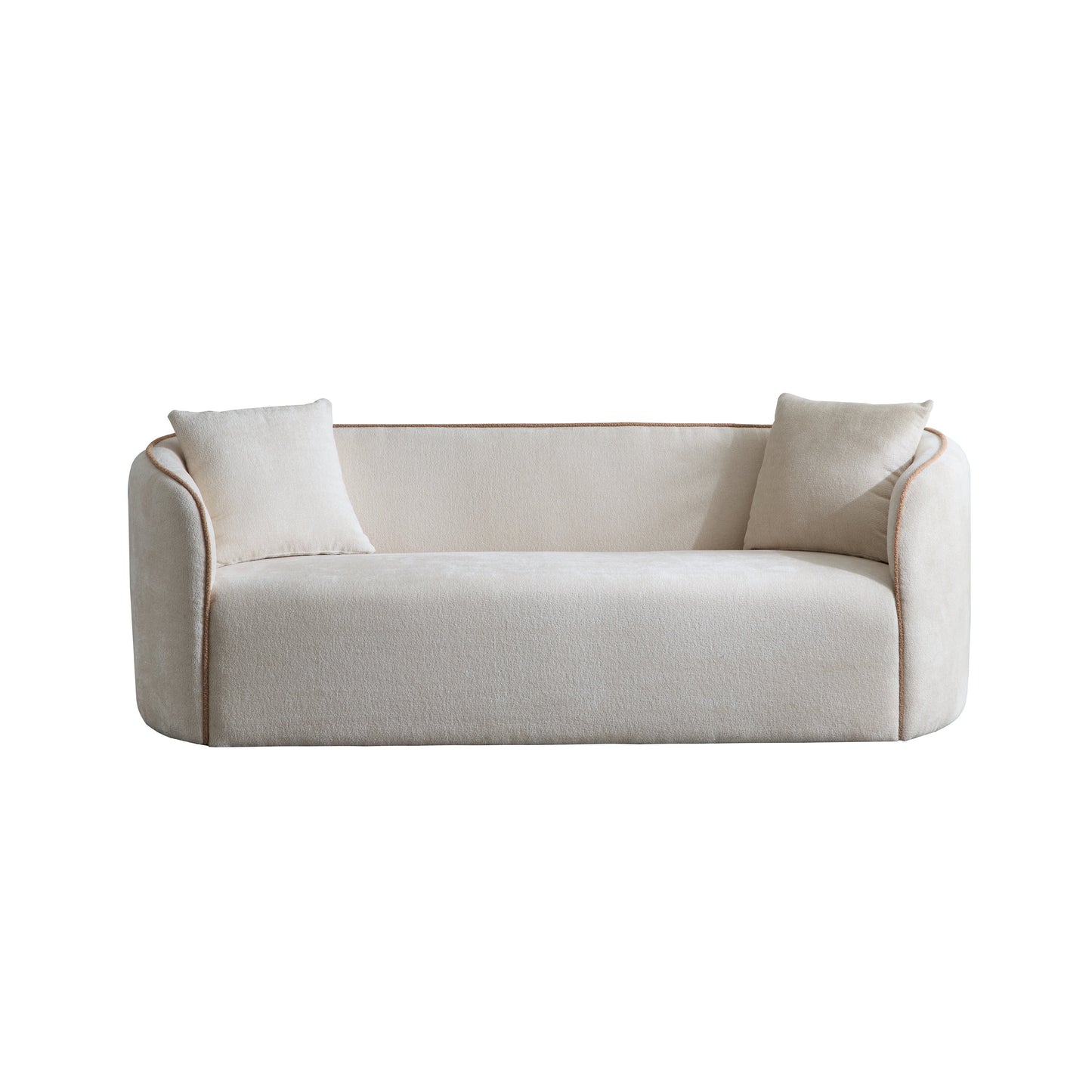 Coral 82" Curved Boucle Sofa, 3-Seater