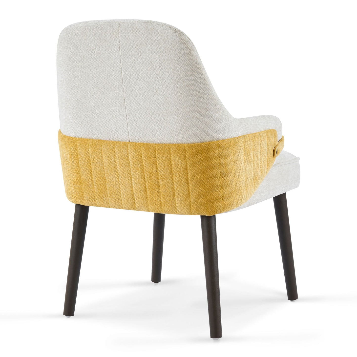Indoor Dining Chair Set of 2 with Sturdy Frame - Beige / Yellow