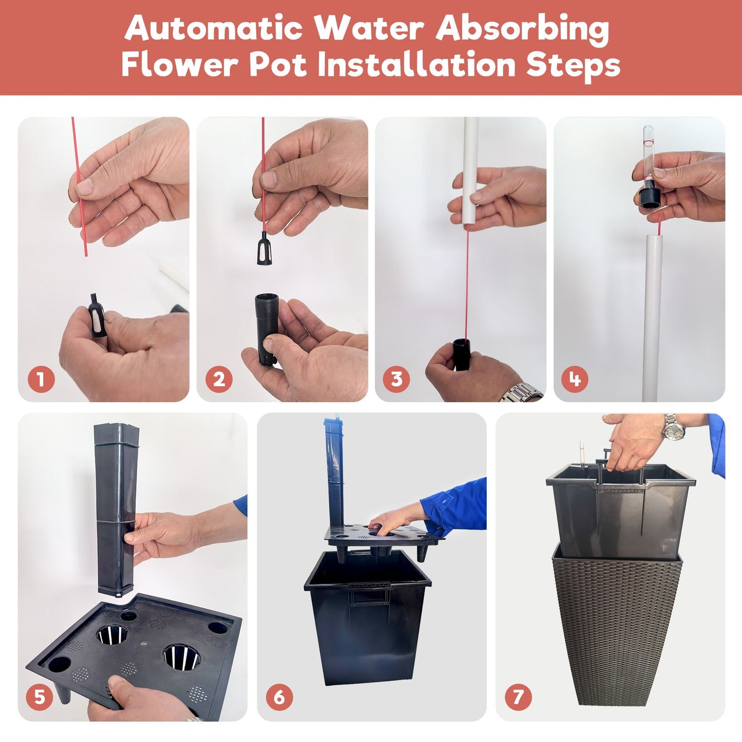 Indoor Outdoor Planter With Automatic Watering System