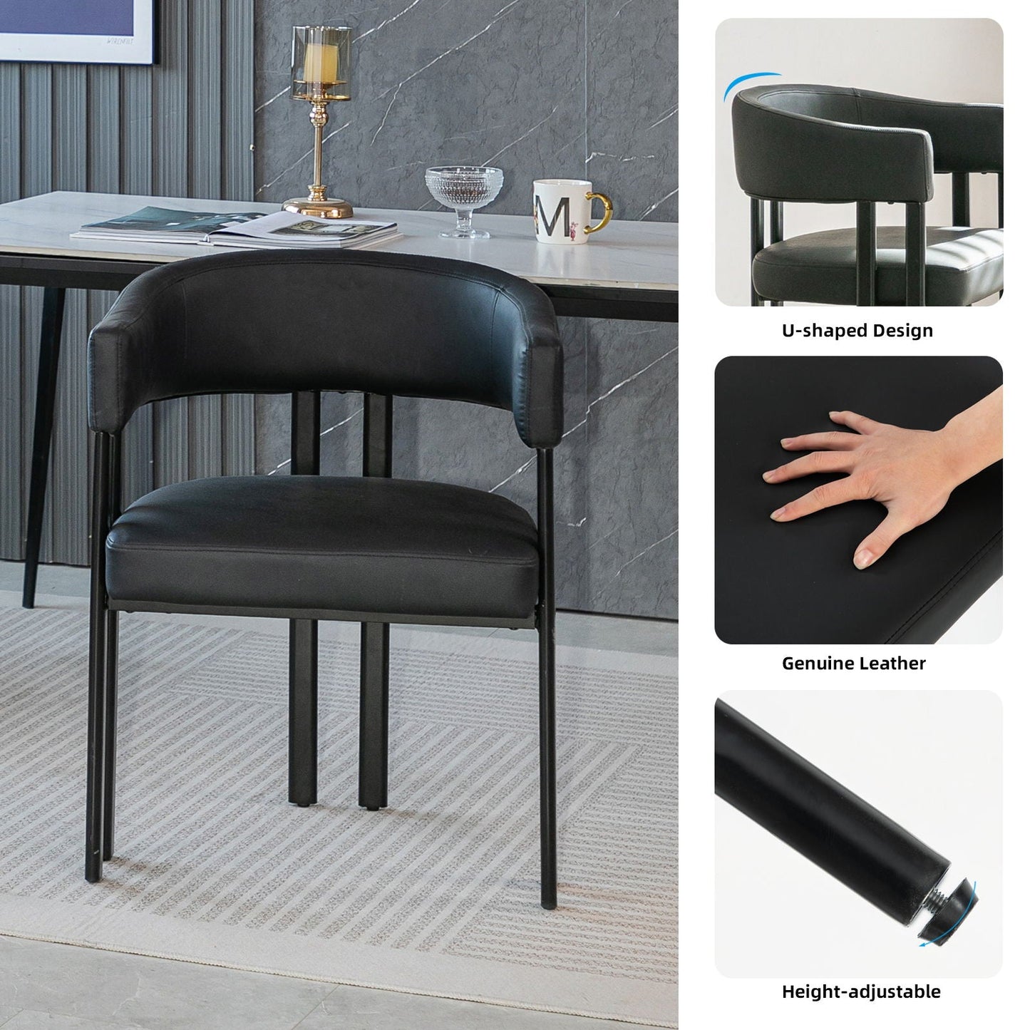 Modern Dining Upholstered Barrel Chair With Curved Back And Armrests