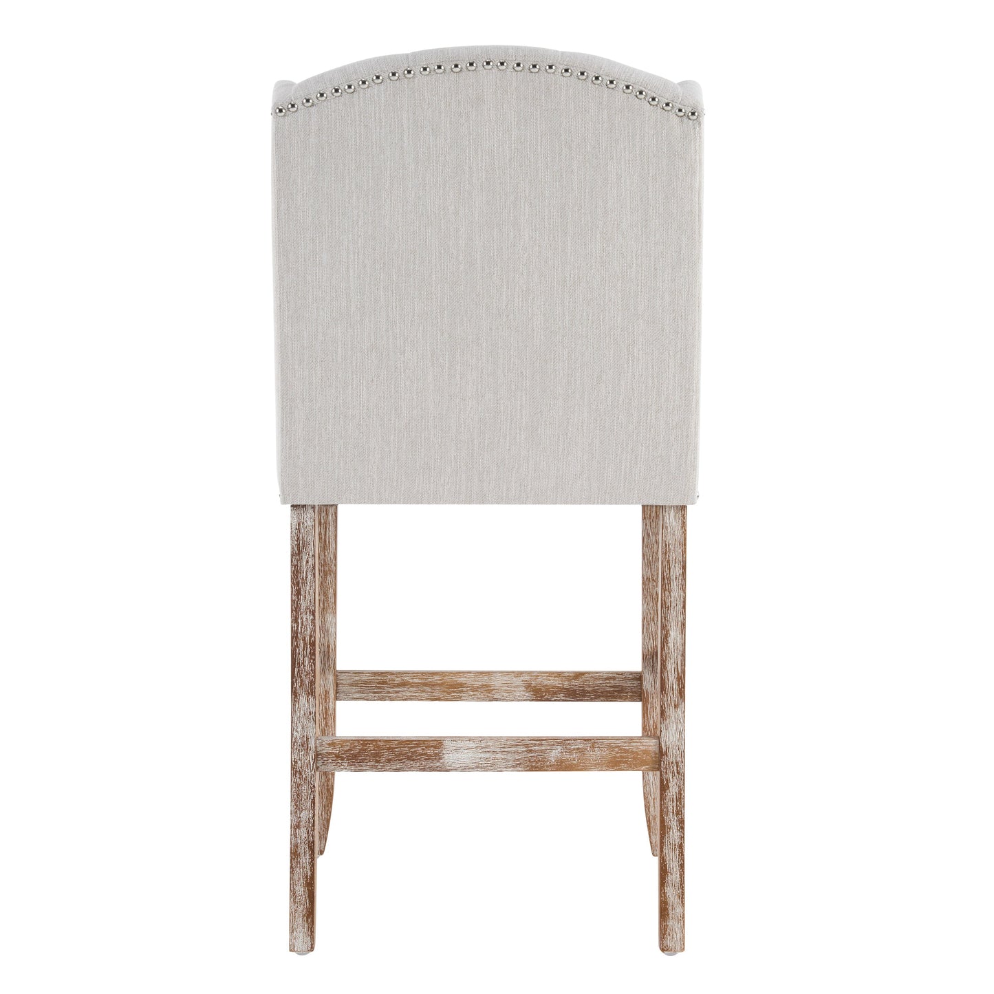 26.78'' Seat Height Vienna Contemporary Fabric Tufted Wingback Counter Stools, Set of 2