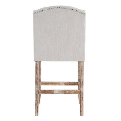 26.78'' Seat Height Vienna Contemporary Fabric Tufted Wingback Counter Stools, Set of 2