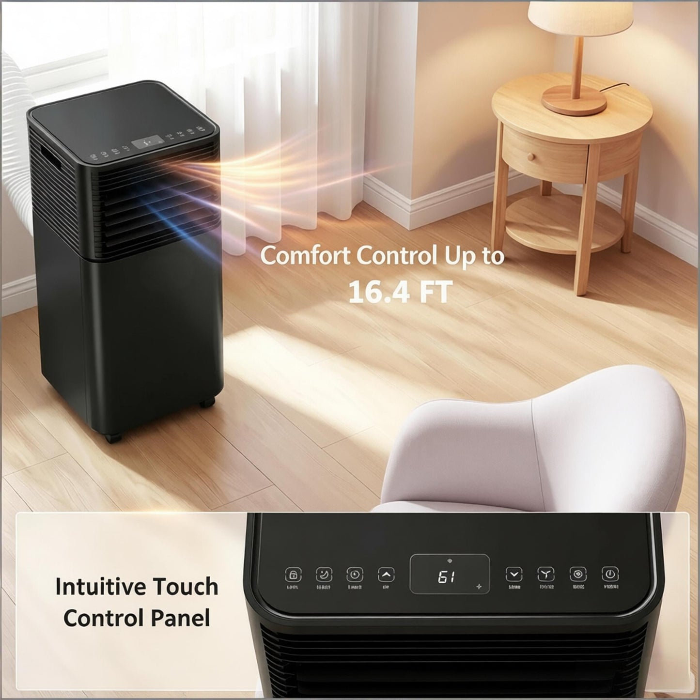 Modern Mobile Air Conditioner with Wheels