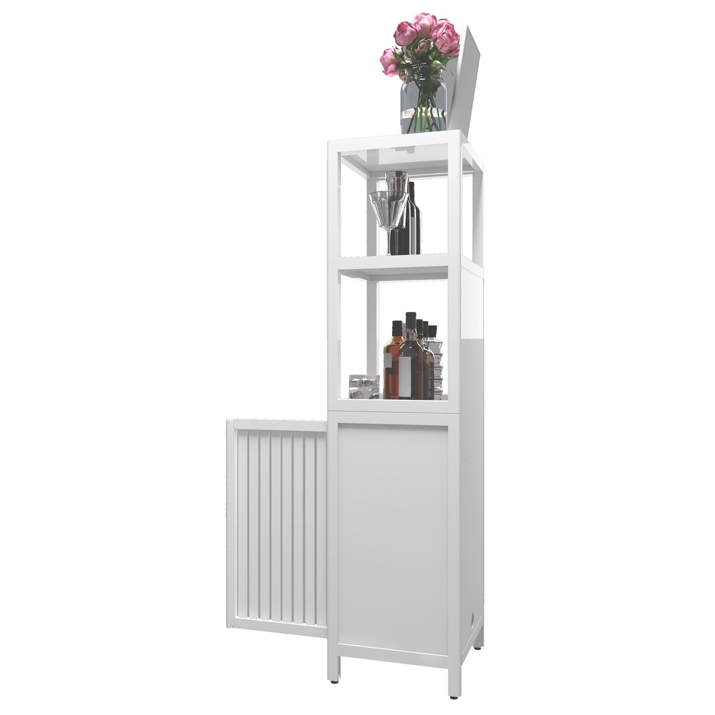 Storage Cabinet With Tall Tower, Multifunctional For Bathroom