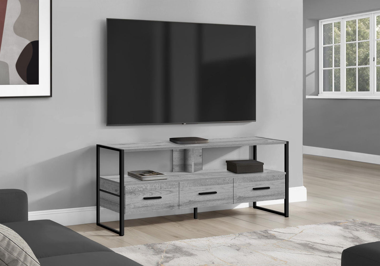 TV Stand Console Media Entertainment Center with Storage Drawers