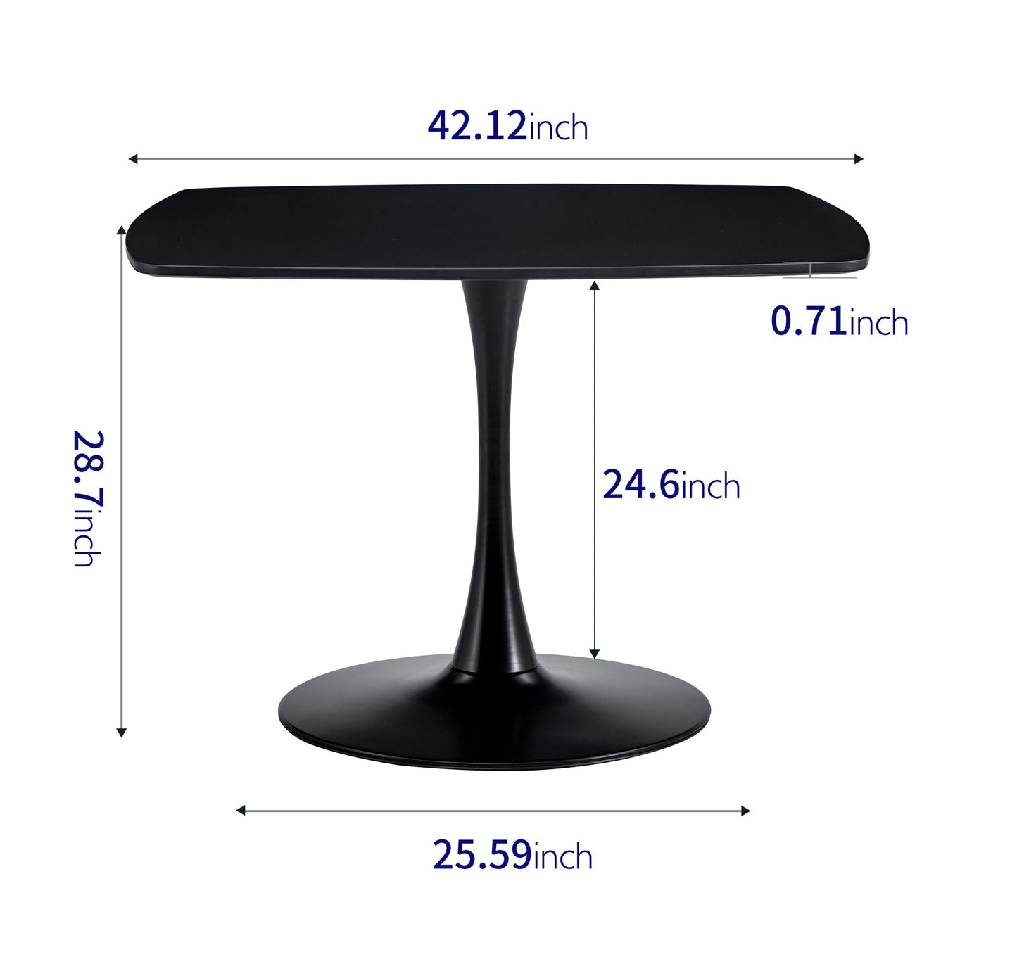 Table Mid-Century Dining Table For 4-6 People With Round Table Top, Pedestal Dining Table, End Table Leisure Coffee Table