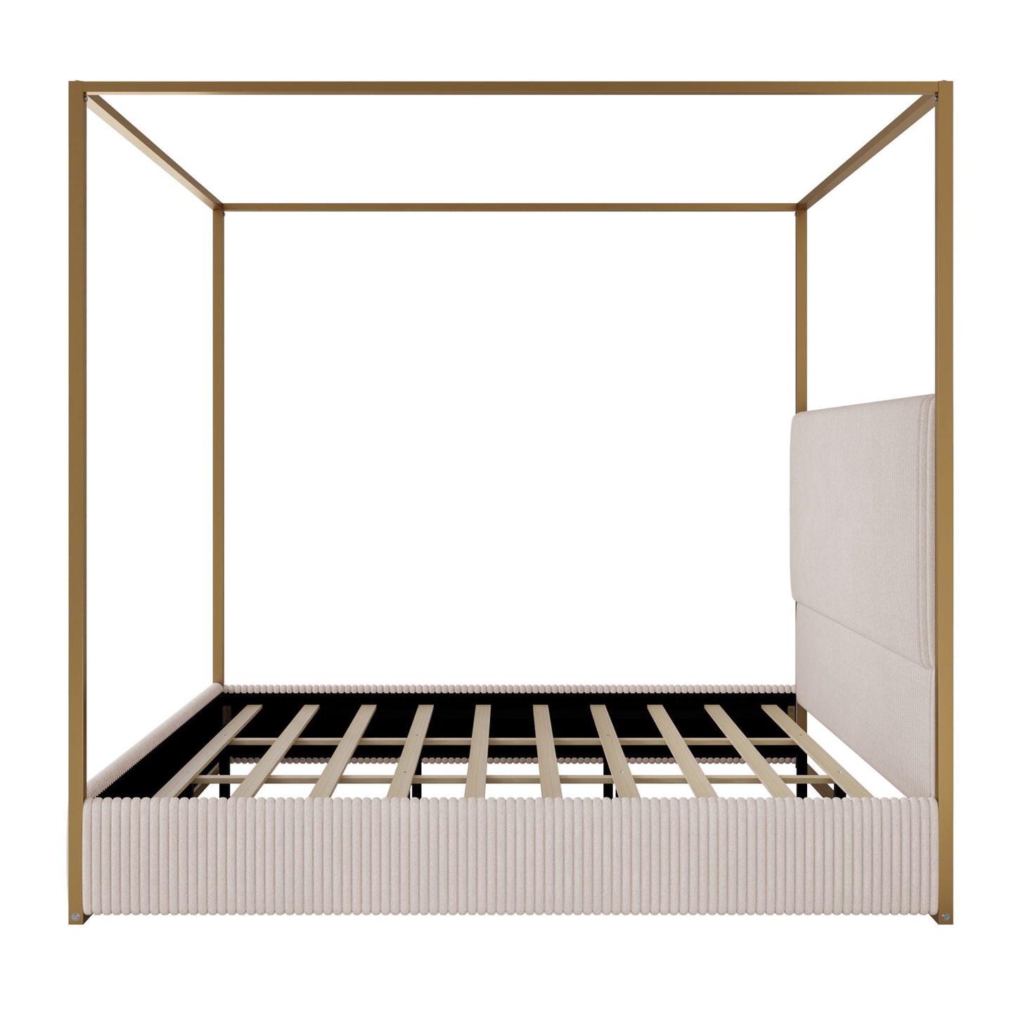Luxury Canopy Bed With Upholstered Headboard
