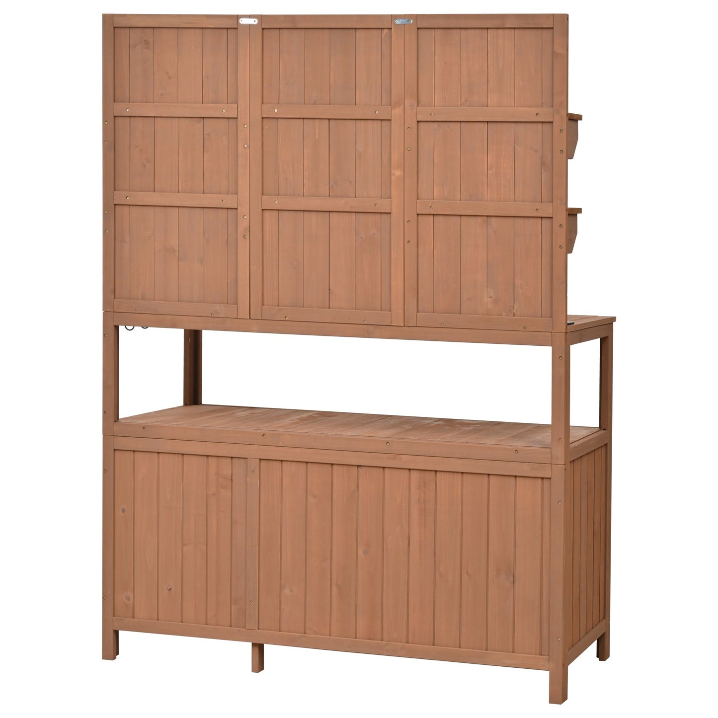 TOPMAX Potting Bench with Hutch, 50.2' Solid Fir Wood Garden Workstation