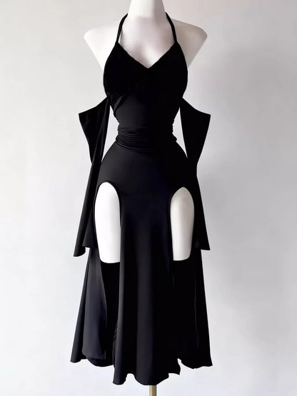 Halter Neck High-Slit Bodycon Dress