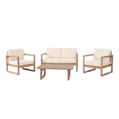 4-Piece Acacia Wood Patio Furniture Set