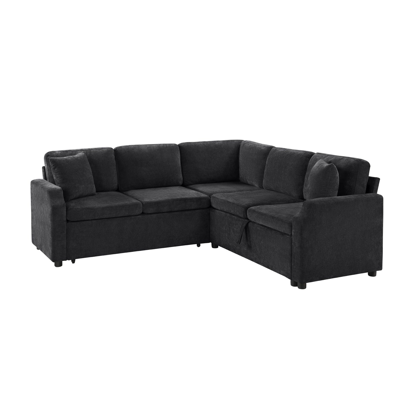 Modern L Shaped Sectional Sofa Bed With Hidden Storage Upholstery