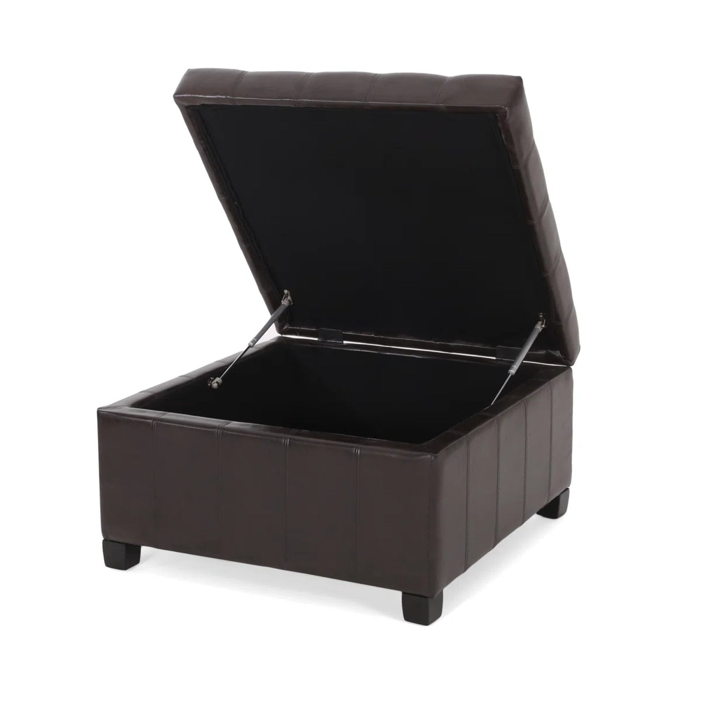 Upholstered Tufted PU Leather Storage Ottoman