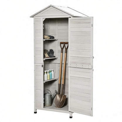 Outdoor Storage Shed with Tilted Tin Roof