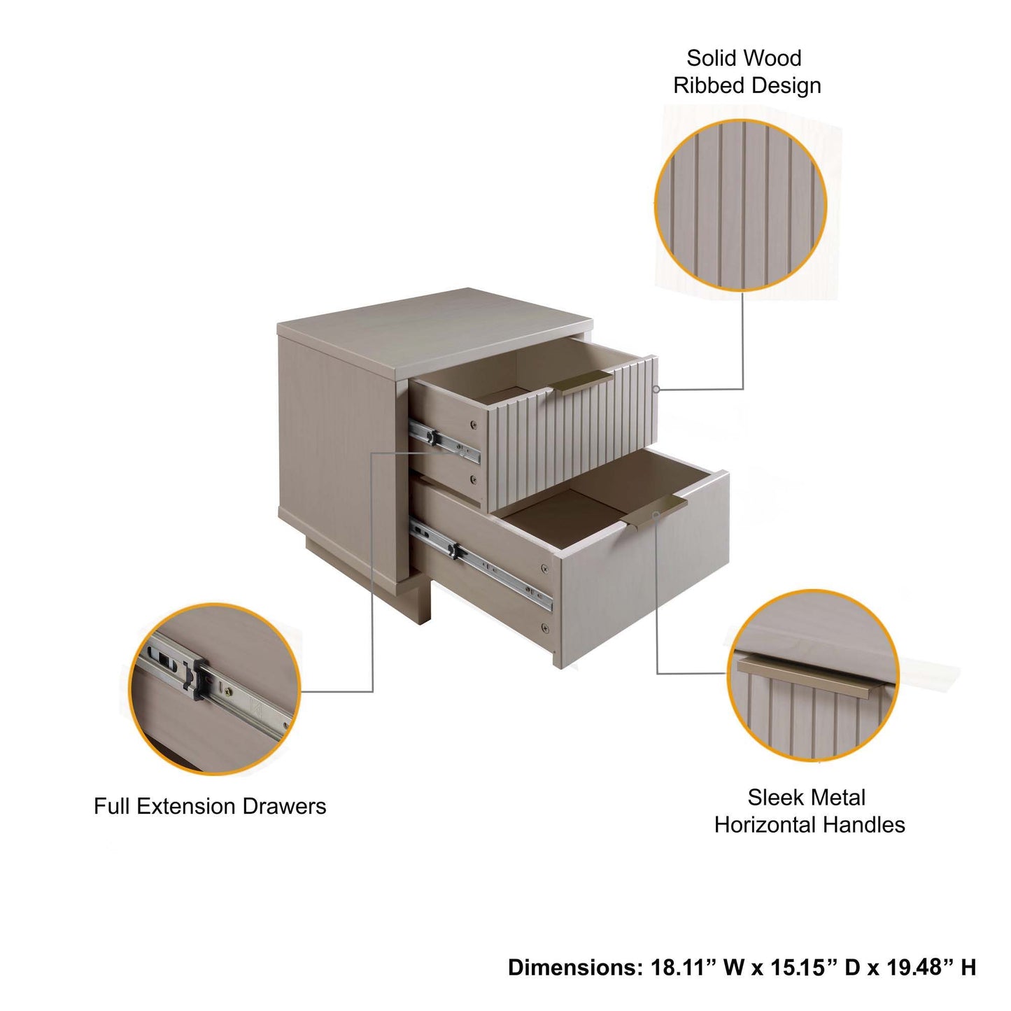 Granville - Nightstand With 2 Drawers