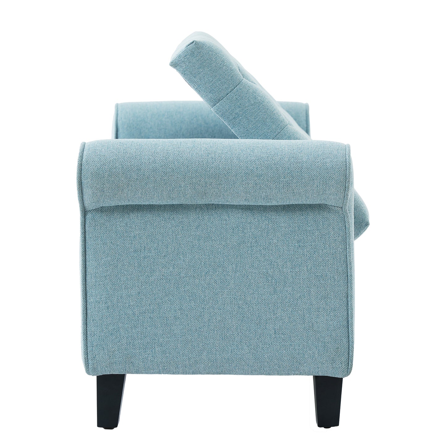 Light Blue Tufted Storage Bench