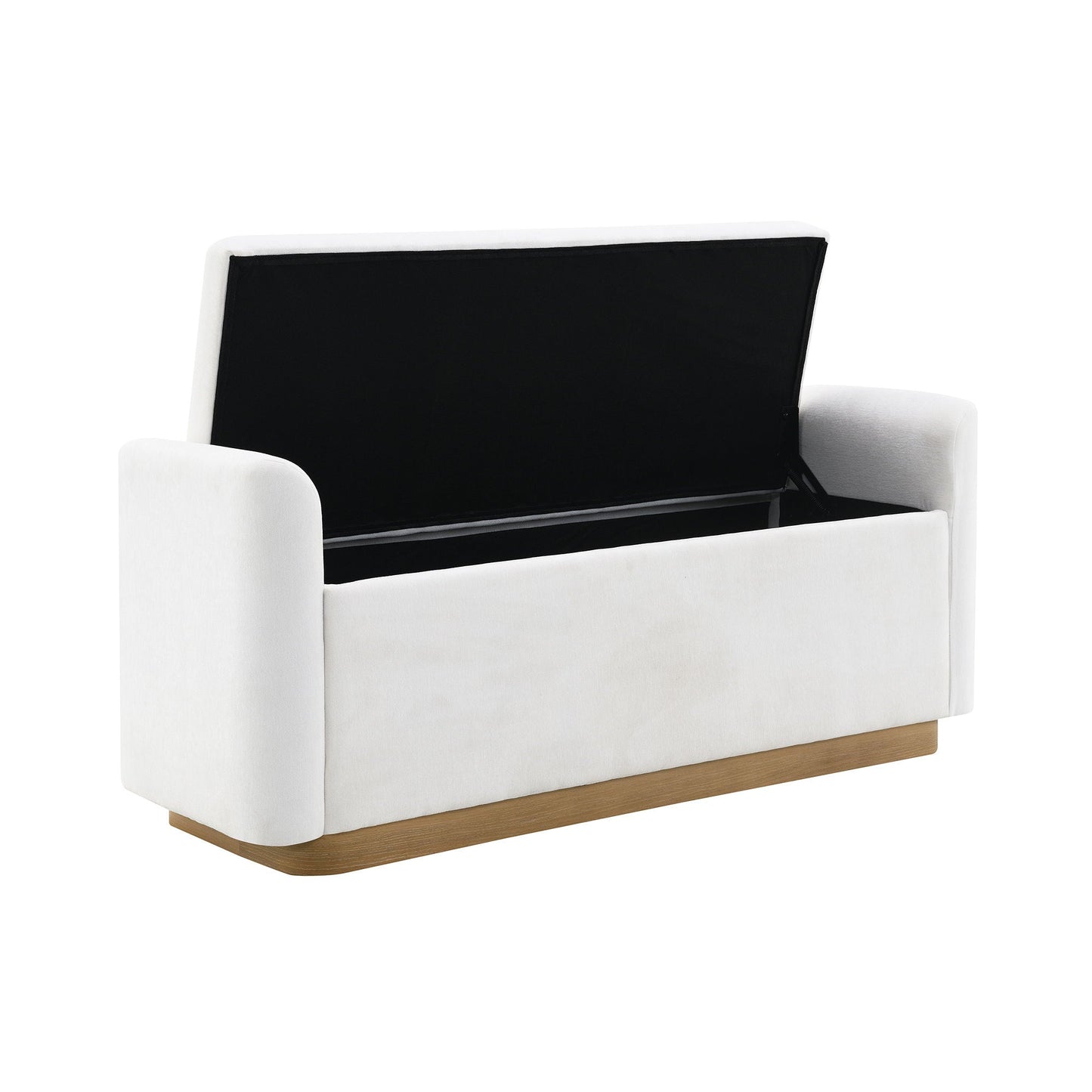 Upholstered Storage Bench With Safety Hinge