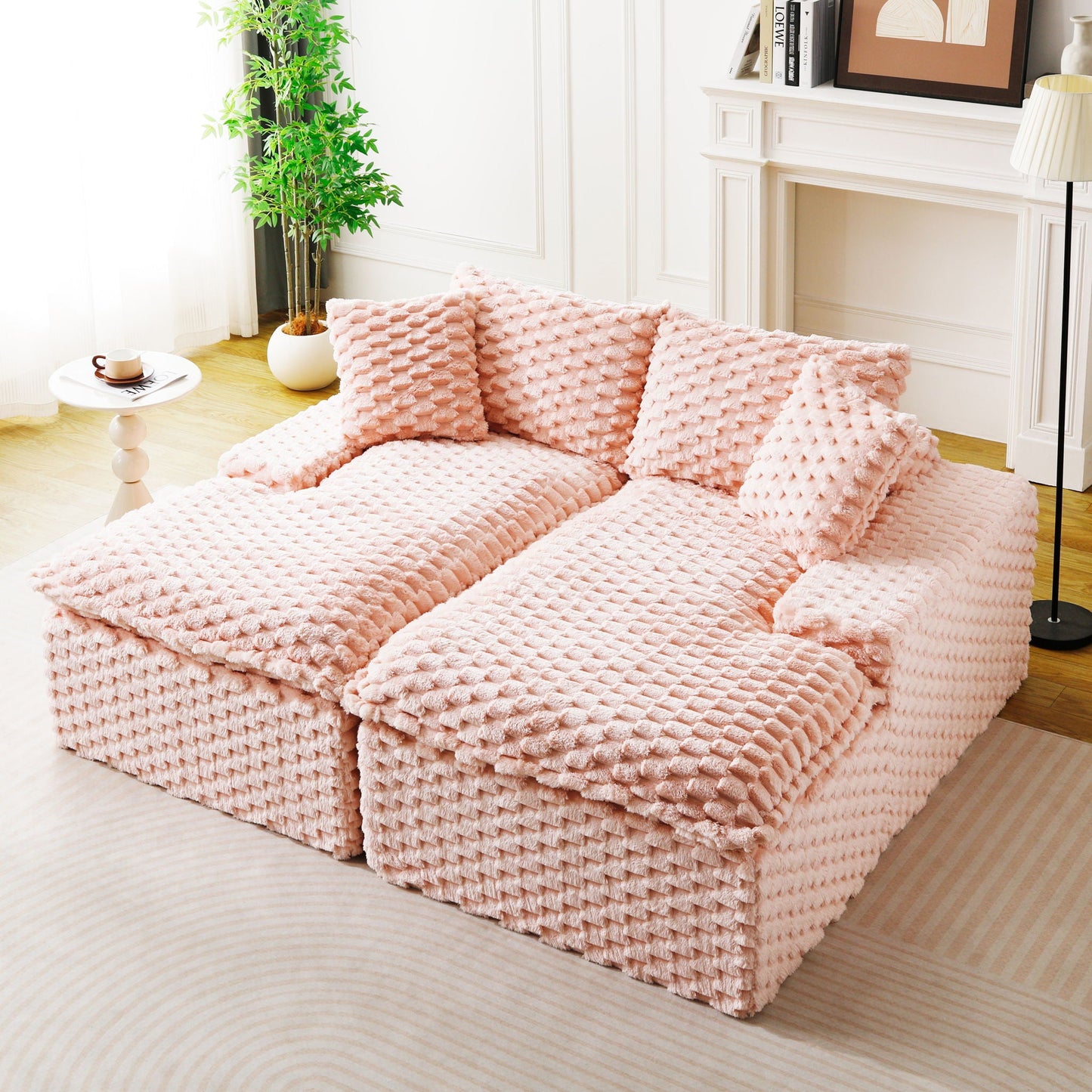 Double Chaise Lounge With Full Compressed Sponge