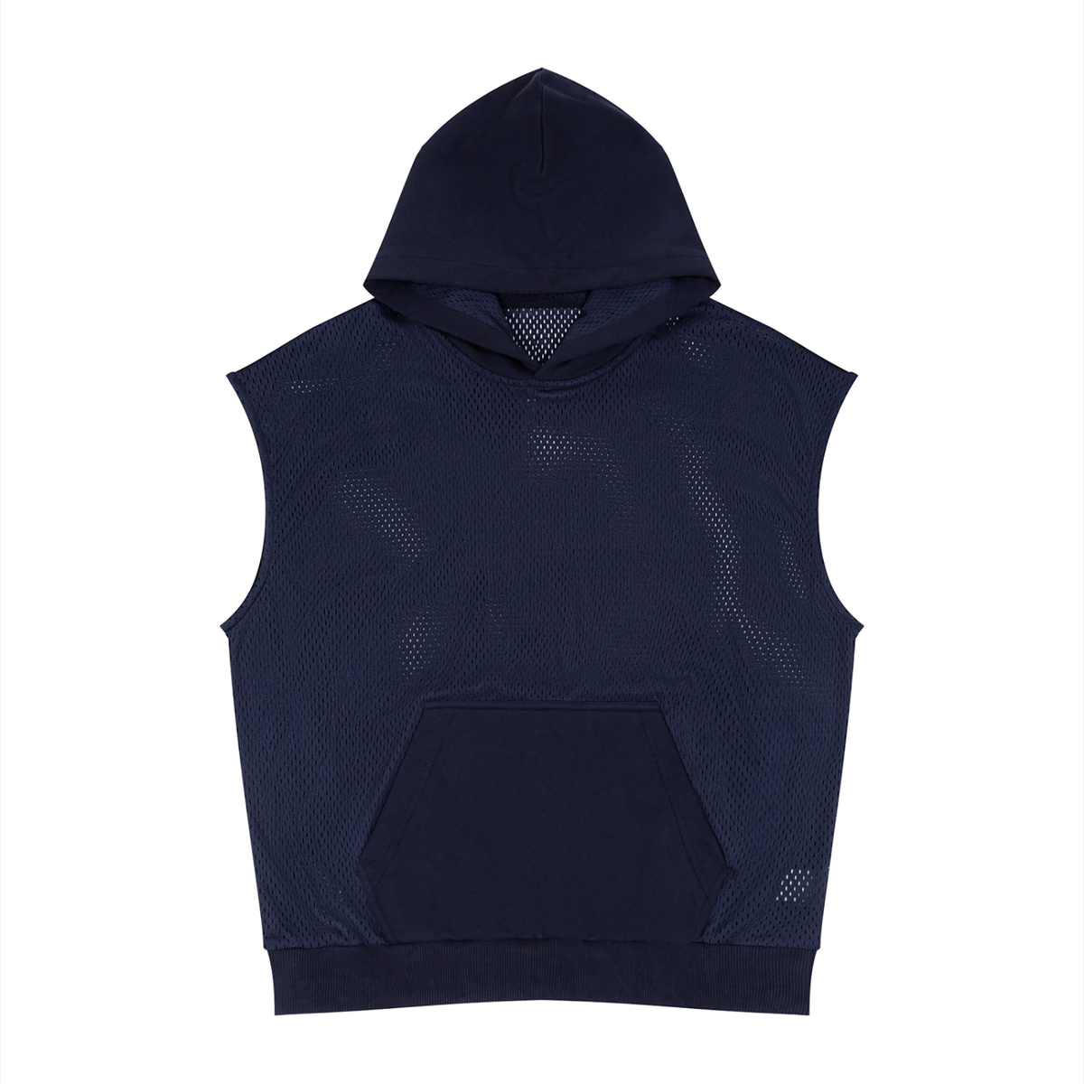 Loki & Ivy Unisex Panel Mesh Sleeveless Hoodie