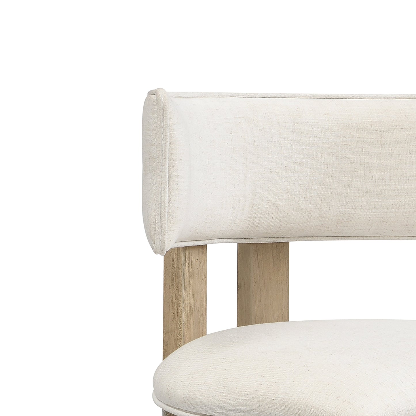 26" Counter Height Bar Stool, Upholstered Counter Stools (Set of 2) - Light Ash + Beige