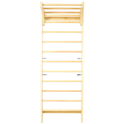Swedish Ladder, Stall Bars Set For Physical Therapy & Gymnastics - Natural