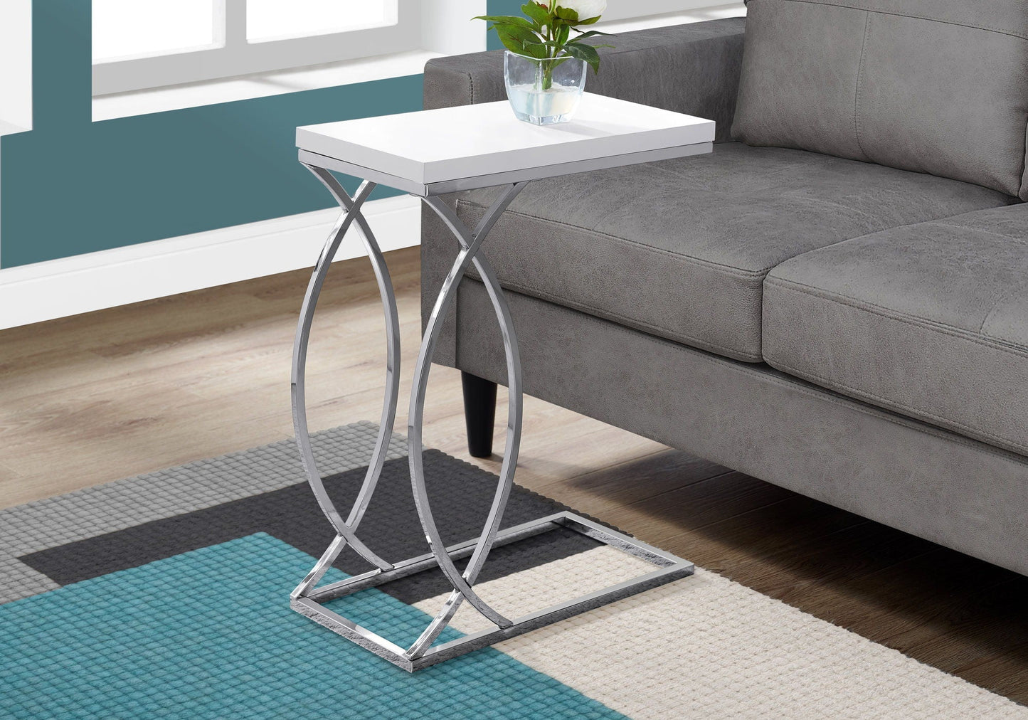 Accent Table, C-Shaped, Contemporary & Modern Design