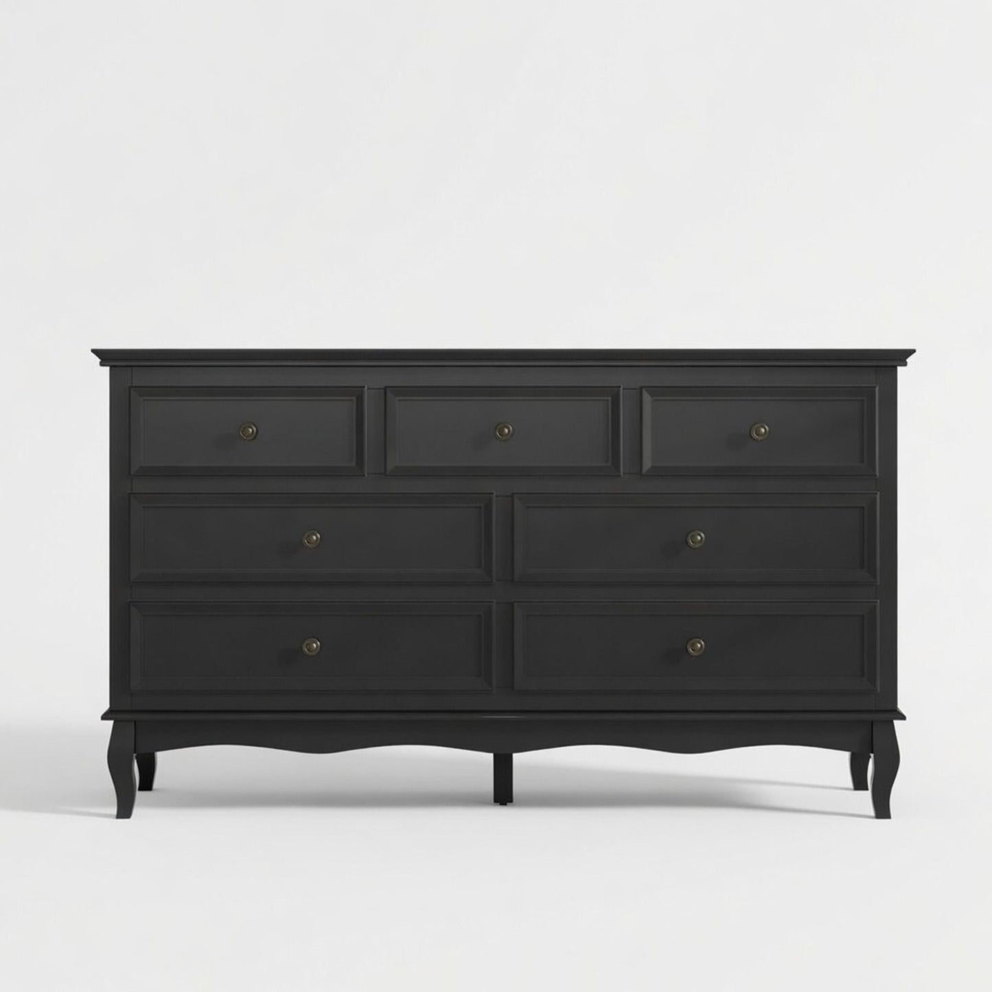 7 Drawer Dresser, Storage Chest - Black