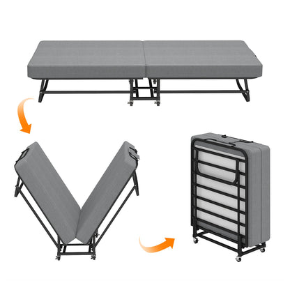 75" Folding Bed with Memory Foam Mattress
